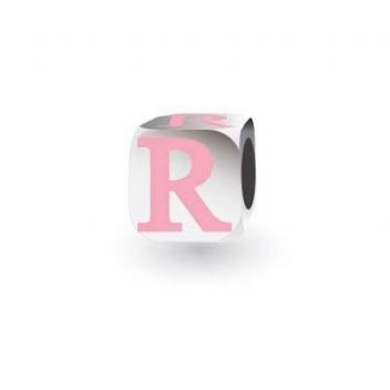 MY LITTLE ANGEL BABYLINKS ALPHABET BEAD CHARM PINK LETTER R -BL-R-PK