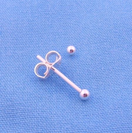 STERLING SILVER 2mm BALL STUD EARRINGS