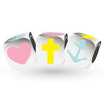 MY LITTLE ANGEL BABYLINKS 6mm CUBE FAITH HOPE CHARITY BEAD CHARM -BL-FHC