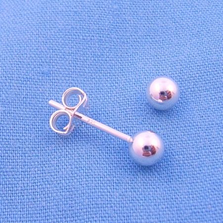 STERLING SILVER 4mm BALL STUD EARRINGS