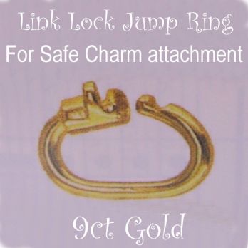 9CT YELLOW GOLD LINK LOCK JUMP RING SAFE CHARM ATTACHING JC-LL59Y