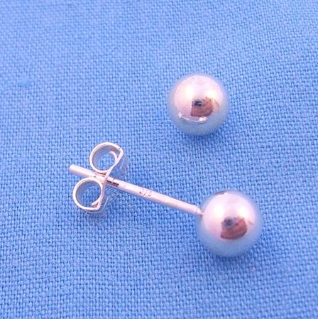 STERLING SILVER 5mm BALL STUD EARRINGS