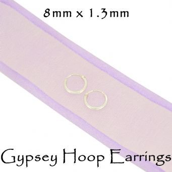 STERLING SILVER 6mm - 8mm TINY BABY GYPSEY HOOP EARRINGS