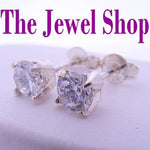 STERLING SILVER 5mm MANMADE DIAMOND CZ CUBIC ZIRCONIA STUD EARRINGS