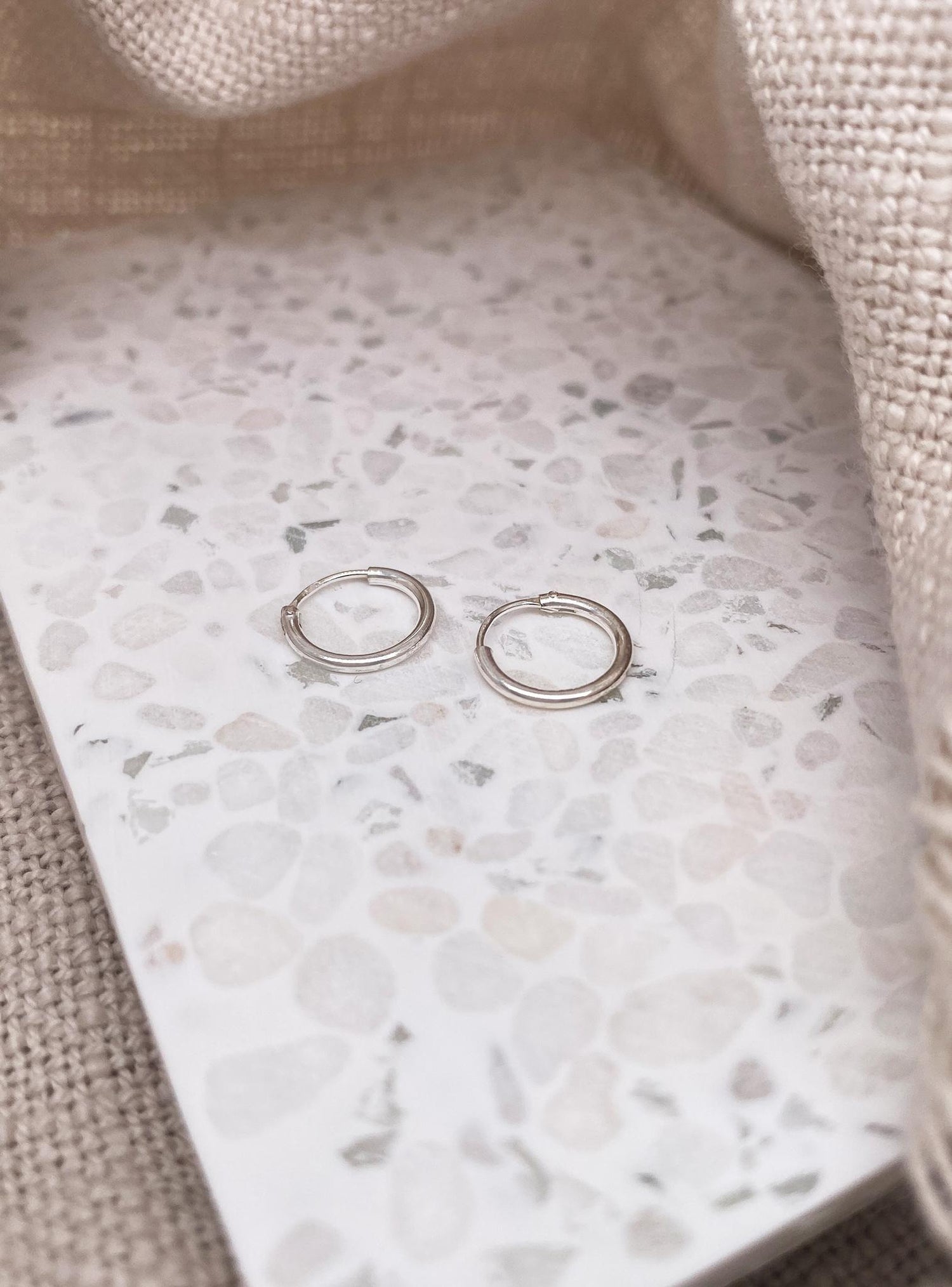 Sterling Silver 8mm - 10mm Tiny Baby Gypsey Hoop Earrings