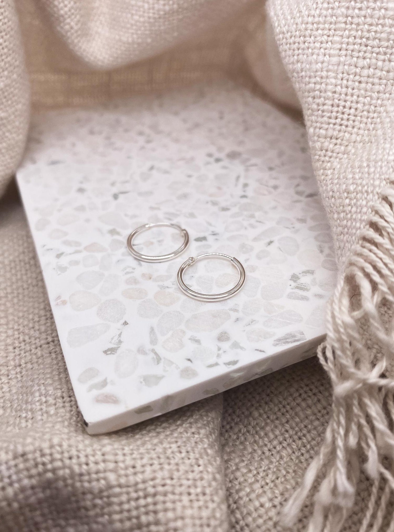 Sterling Silver 10mm - 12mm Small Gypsey Hoop Earrings