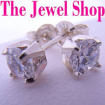 STERLING SILVER 6mm MANMADE DIAMOND CZ CUBIC ZIRCONIA STUD EARRINGS