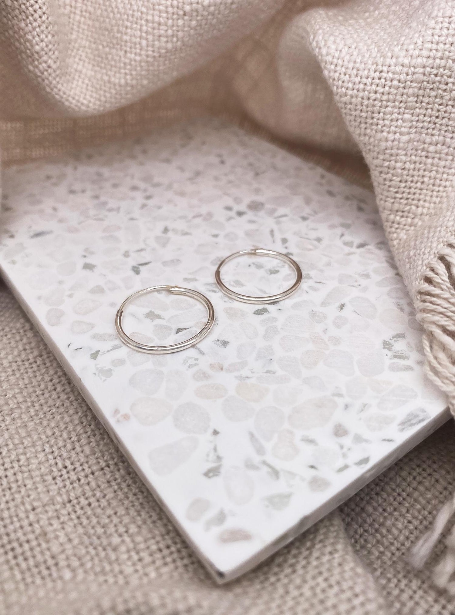 Sterling Silver 14mm - 16mm Gypsey Hoop Earrings