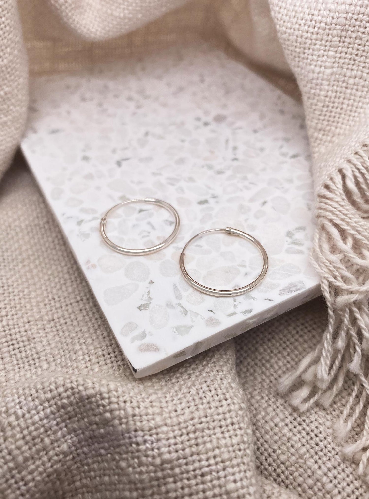 Sterling Silver 16mm -18mm Gypsey Hoop Earrings
