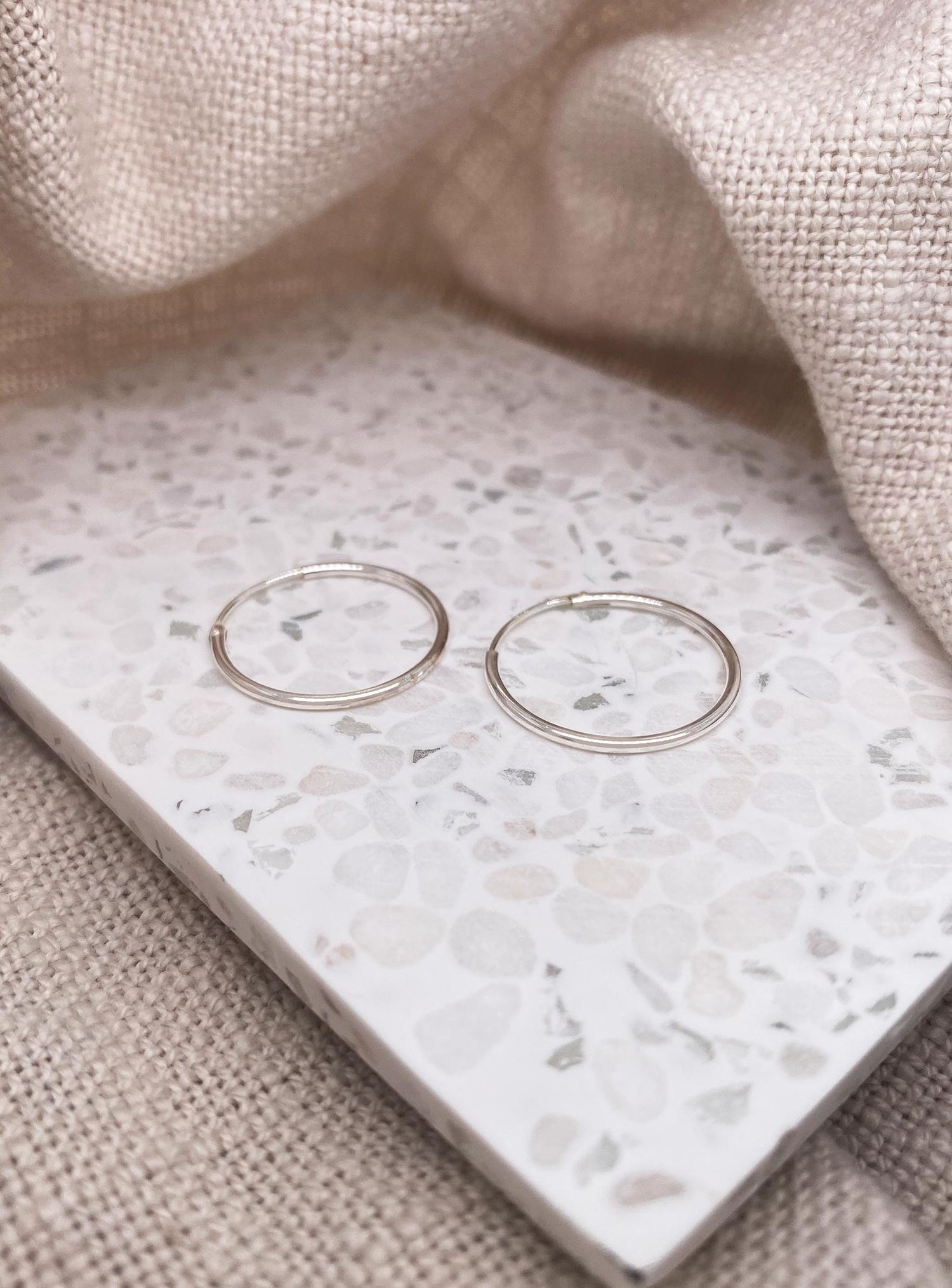 Sterling Silver 18mm - 20mm Gypsey Hoop Earrings