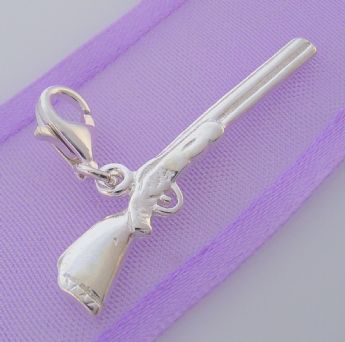 STERLING SILVER TRAP GUN RIFLE CLIP CHARM - HR2015