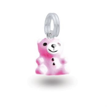 MY LITTLE ANGEL BABYLINKS TEDDY BEAR BEAD CHARM PINK -BLP-BEAR