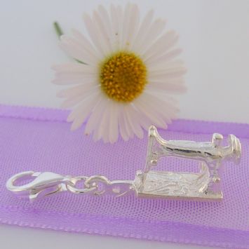 STERLING SILVER 12mm SEWING MACHINE CLIP ON CHARM -HR14