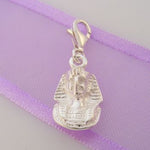 STERLING SILVER 10mm EGYPTIAN TUTANKHAMUN CLIP ON CHARM - HR2440