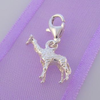 STERLING SILVER 9mm x 15mm GIRAFFE CLIP ON CHARM - HR2483