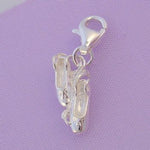 STERLING SILVER BALLERINA BALLET SLIPPERS CLIP ON CHARM -HR1063
