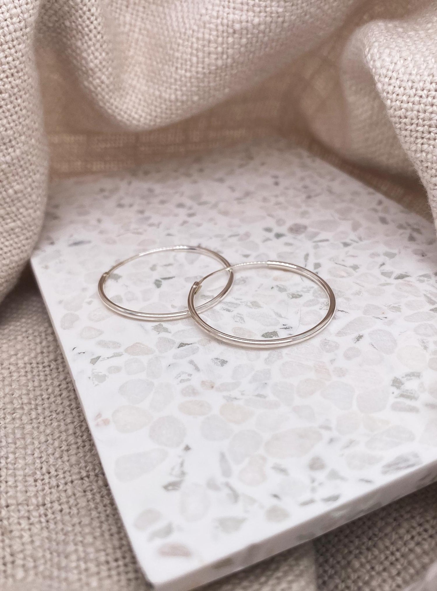 Sterling Silver 23mm - 25mm Gypsey Hoop Earrings