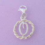 STERLING SILVER 12mm ALPHABET INITIAL CLIP ON CHARM LETTER O -CH-SS-HR1171-O