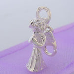 STERLING SILVER 8mm x 18mm ANGEL PRAYING CLIP ON CHARM - HR1528