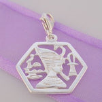 STERLING SILVER EGYPTIAN PHARAOH ANKH CLIP ON CHARM - HR1863