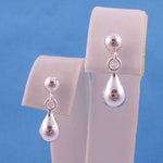STERLING SILVER 4mm BALL and 5mm TEARDROP BALL STUD EARRINGS