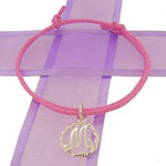 STERLING SILVER PERSONALISED ALPHABET INITIAL CHARM COTTON CORD ADJUSTABLE BRACELET -BLET-CC-HR1171-Cord