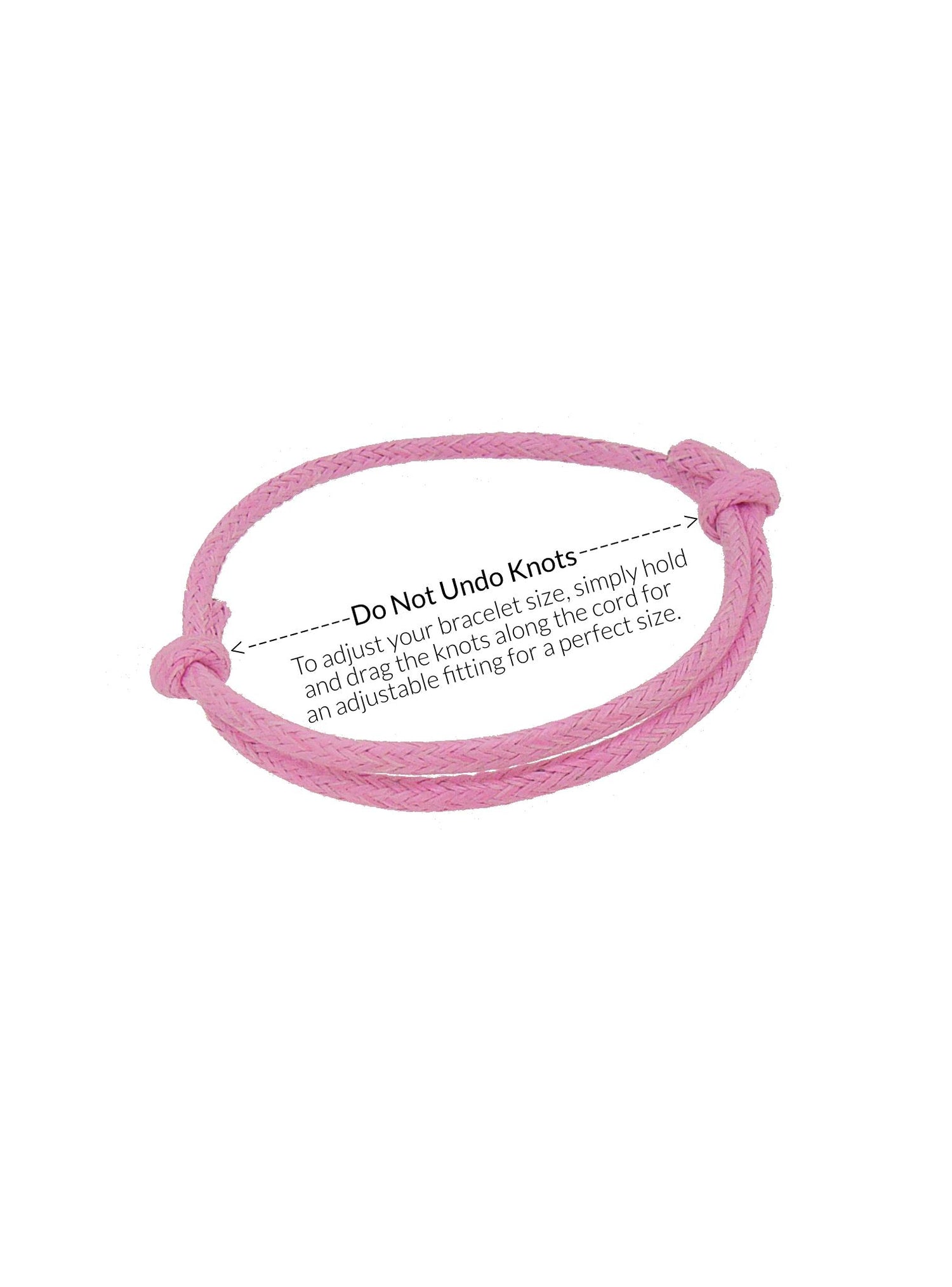 Personalised Alphabet Initial Charm Cotton Cord Adjustable Bracelet