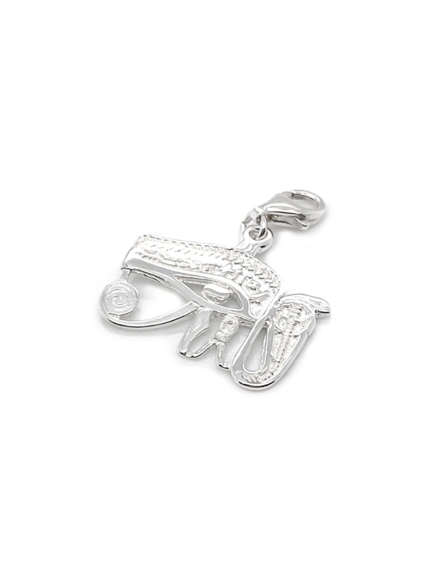 Sterling Silver Egyptian Wedjat Eye Uraeus Clip on Charm