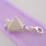 STERLING SILVER EGYPTIAN PYRAMID OPENS CLIP ON CHARM - HR1841