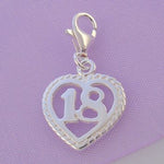 STERLING SILVER 14mm 18th BIRTHDAY CLIP ON CHARM - HR2893