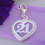 STERLING SILVER 14mm 21st BIRTHDAY CLIP ON CHARM - HR2894