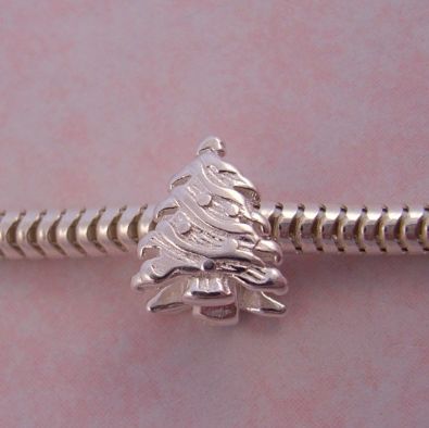 THE JEWEL SHOP STERLING SILVER CHRISTMAS TREE BEAD CHARM CB51-KB