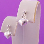 BABY STERLING SILVER 6mm SWEET LOVE HEART CHARM 2mm BALL STUD EARRINGS