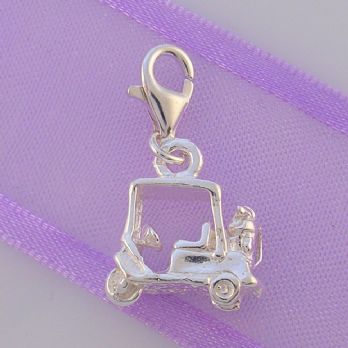 STERLING SILVER GOLF BUGGY CART CLIP ON CHARM - HRKB39