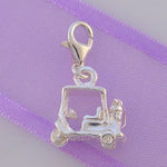 STERLING SILVER GOLF BUGGY CART CLIP ON CHARM - HRKB39