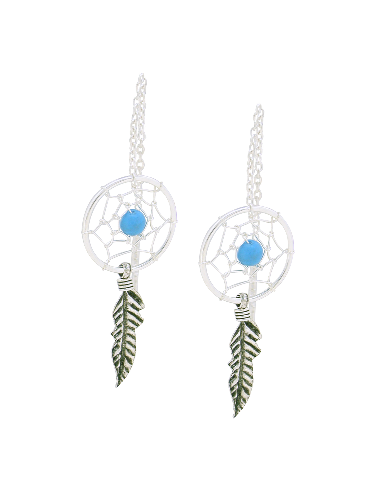 Sterling Silver Dreamcatcher Thread Earrings