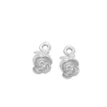 STERLING SILVER TWO ROSE FLOWER CHARMS for SLEEPER EARRINGS