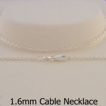 STERLING SILVER 1.6mm CABLE CHAIN NECKLACE -N-925-CA40