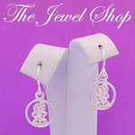 STERLING SILVER NZ MAORI TIKI CHARM HOOK EARRINGS