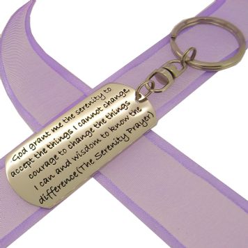 RECTANGLE POETIC AFFIRMATION KEY RING - The Serenity Prayer - KC-2-21