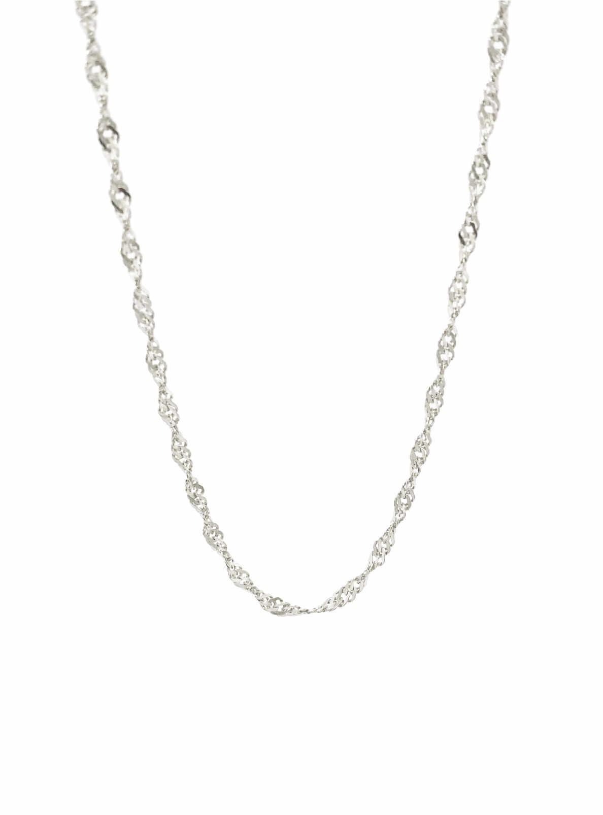 Sterling Silver Serpentine Singapore Rope Twist 50cm Necklace