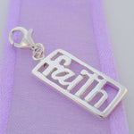 STERLING SILVER 20mm FAITH AFFIRMATION CLIP ON CHARM FM-H20-1102JC