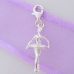 STERLING SILVER BALLERINA BALLET DANCER CLIP ON CHARM -HR538
