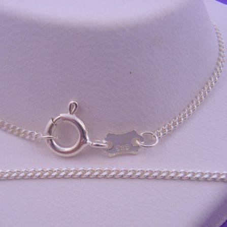 STERLING SILVER 40cm CURB DESIGN NECKLACE