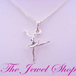 STERLING SILVER BALLERINA BALLET DANCER CHARM CURB NECKLACE