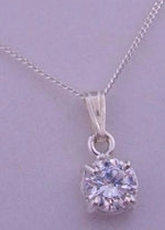 STERLING SILVER 6mm CZ CUBIC ZIRCONIA MANMADE DIAMOND CURB NECKLACE
