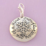 STERLING SILVER 17mm SNOWFLAKES ARE ONE OF A KIND CLIP ON CHARM - TI-01706
