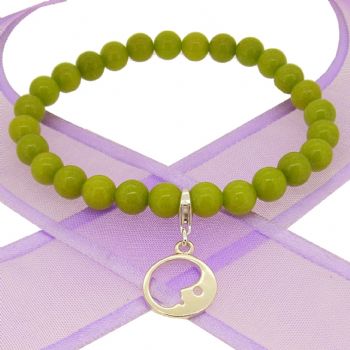 6mm BEADED STERLING SILVER CHARM BRACELET i love you to the moon -BLET-SS-6mmBead-moon