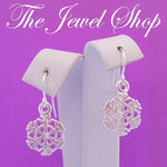 STERLING SILVER CHRISTMAS SNOWFLAKE CHARM HOOK EARRINGS