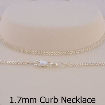 STERLING SILVER 1.4mm CURB CHAIN NECKLACE -N-925-CD50